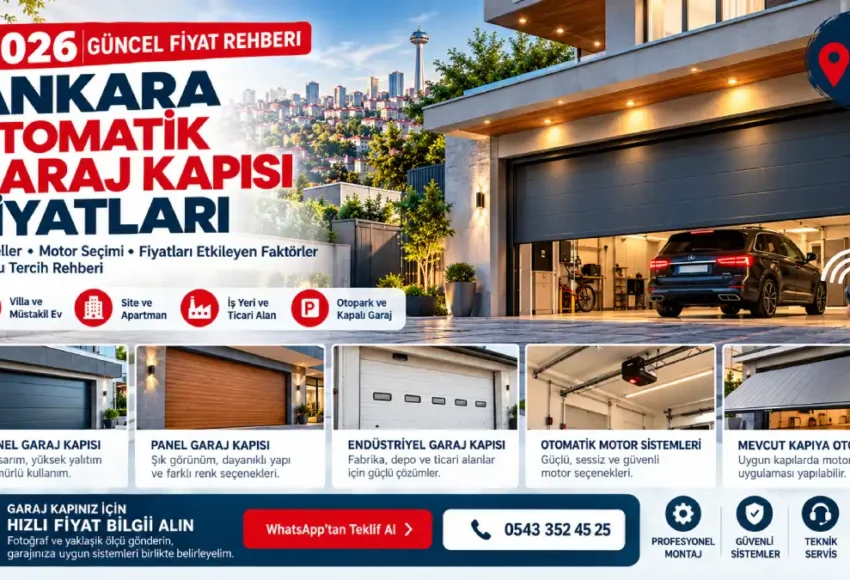 Ankara Otomatik Garaj Kapısı Fiyatları 1 Ankara otomatik garaj kapısı fiyatları 2026, garaj kapısı modelleri ve motor sistemleri